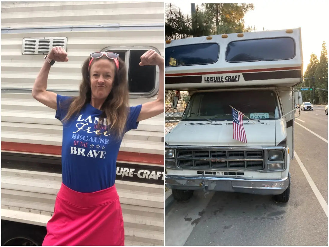 homeless woman business owner I'm Worth It Inc. Liberty V Justice pays $400 a month to live in a broken down van in burbank california