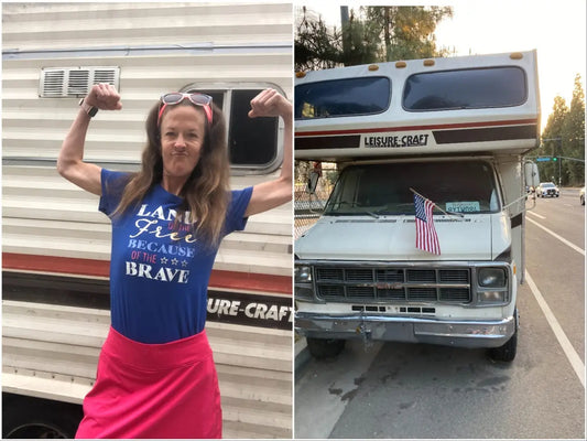 homeless woman business owner I'm Worth It Inc. Liberty V Justice pays $400 a month to live in a broken down van in burbank california