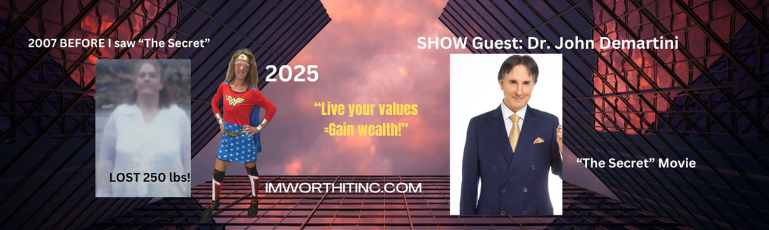 Dr John Demartini helped me start healing my childhood rape and abuse traumas, lose 250 pounds and eventually start I'm Worth It Inc. now appeared on my YouTube Podcast