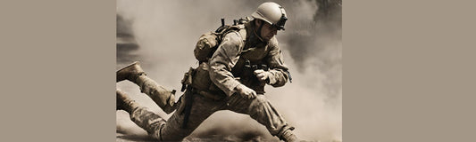 a solder runs away in the desert as he gets ambushed--a picture for the short fiction story written by Liberty V Justice CEO I'm Worth It Inc. 